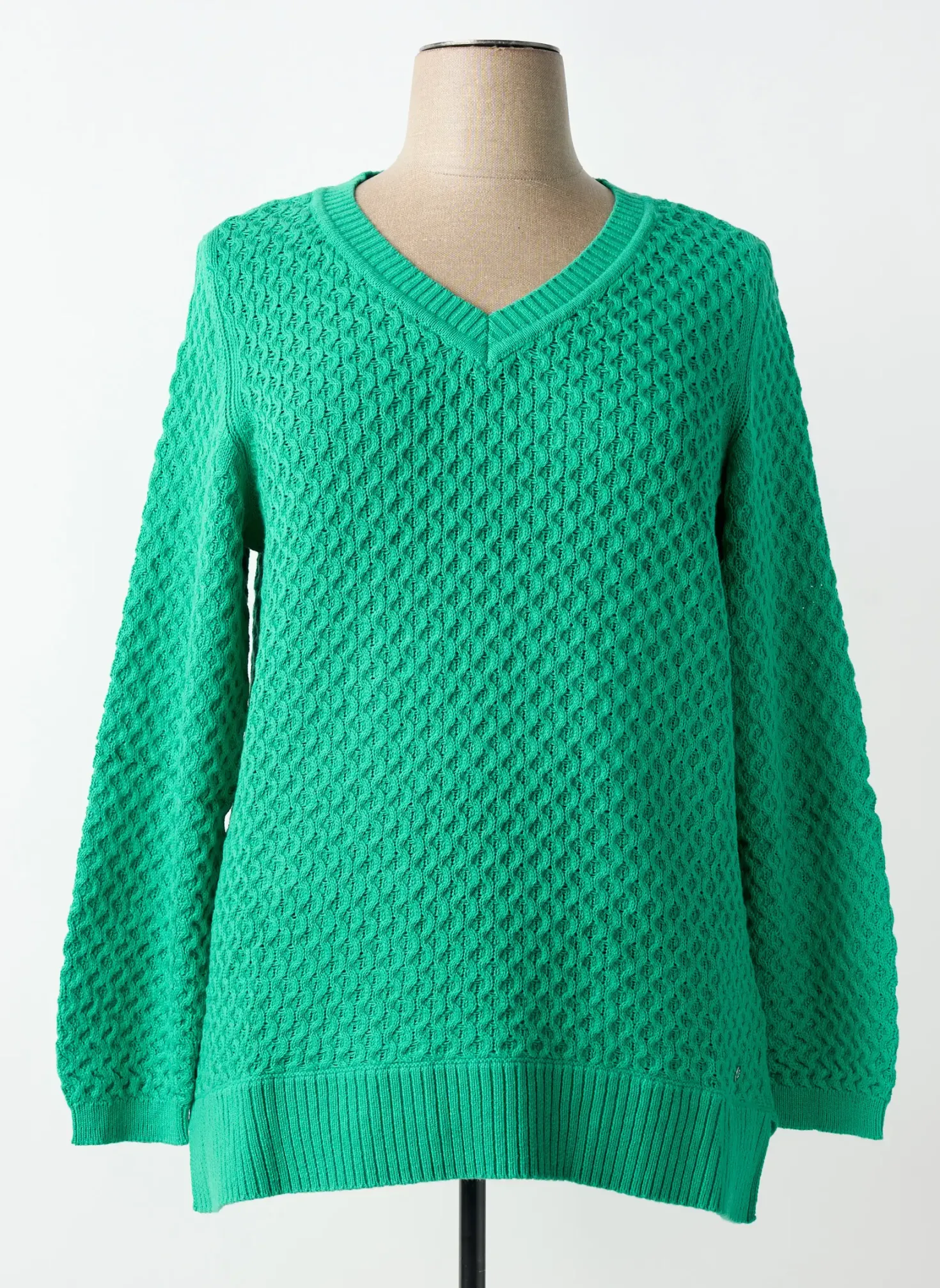Pull Sheego Vert Manches Longues