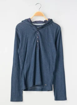Pull Teddy Smith Bleu Manches Longues