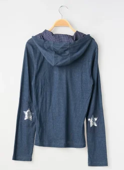 Pull Teddy Smith Bleu Manches Longues