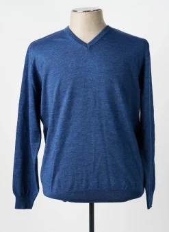 Pull Territoire D'homme Bleu Manches Longues