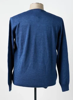 Pull Territoire D'homme Bleu Manches Longues