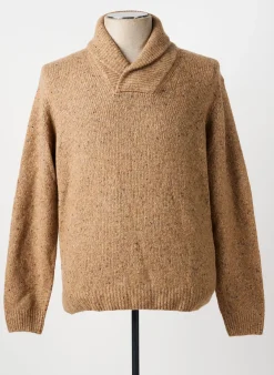 Pull Territoire D'homme Marron Manches Longues