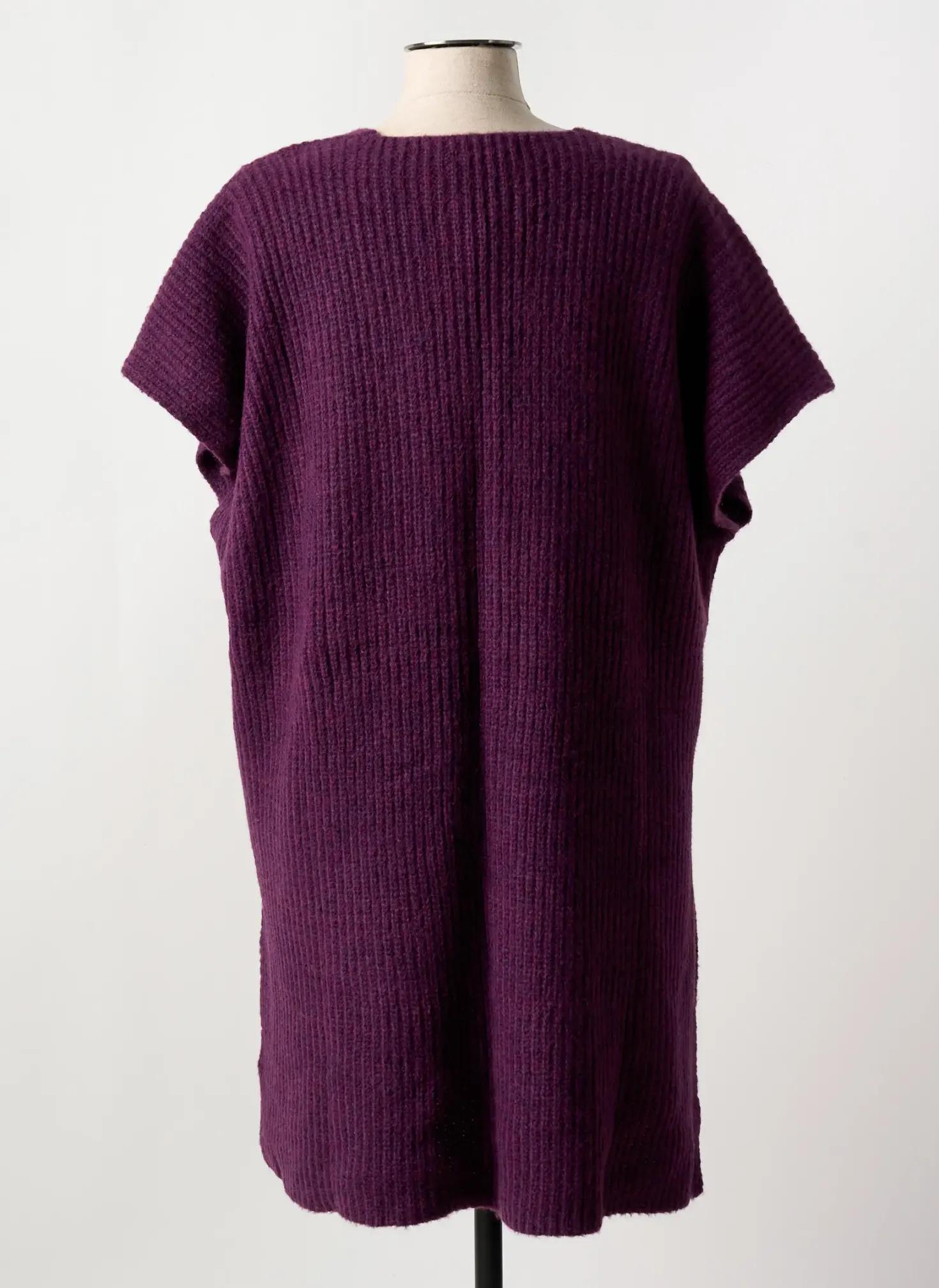 Pull Tunique Mat. Violet Manches Courtes