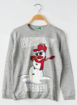 Pull United Colors Of Benetton Gris Manches Longues