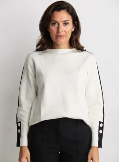 Pull Volpato Blanc Manches Longues