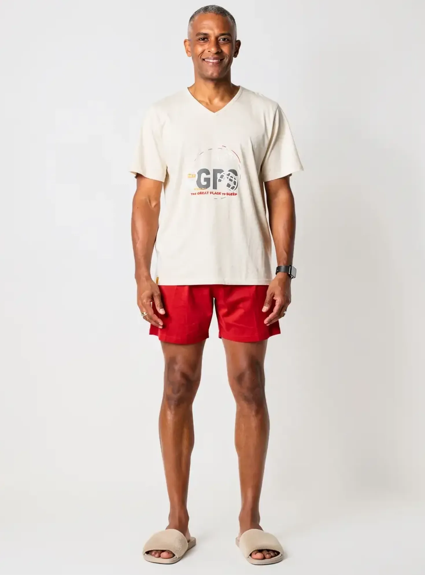 Pyjashort Rose Pomme Beige