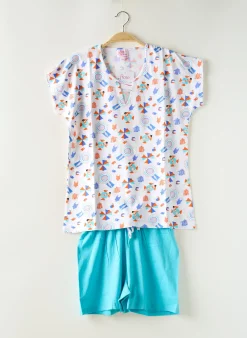 Pyjashort Rose Pomme Bleu