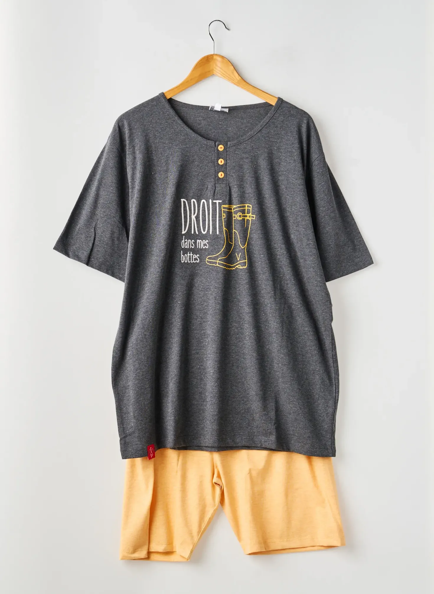 Pyjashort Rose Pomme Gris