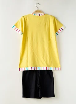 Pyjashort Rose Pomme Jaune