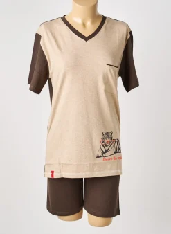 Pyjashort Rose Pomme Marron