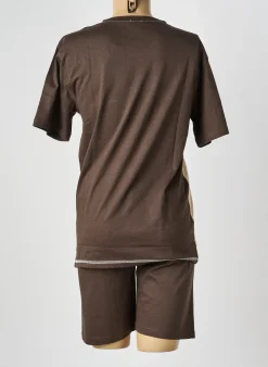 Pyjashort Rose Pomme Marron