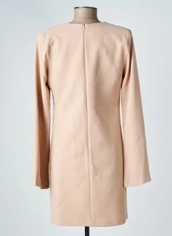 Robe Courte Access Fashion Beige Manches Longues