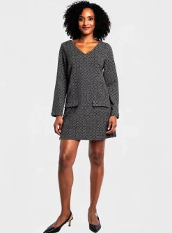 Robe Courte Agathe & Louise Noir Manches Longues