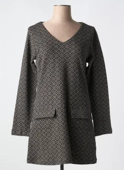 Robe Courte Agathe & Louise Noir Manches Longues