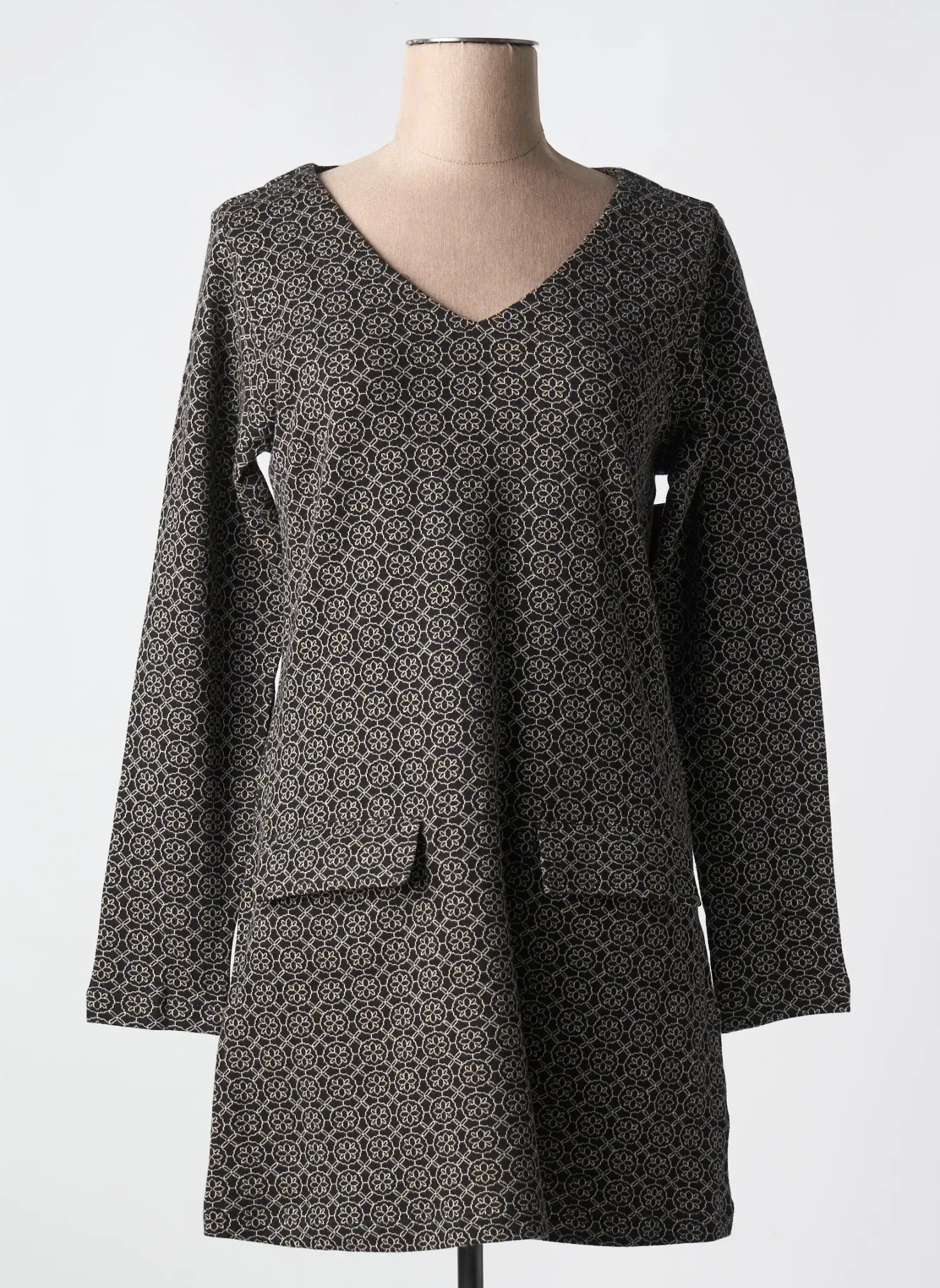 Robe Courte Agathe & Louise Noir Manches Longues
