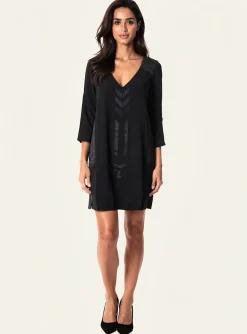 Robe Courte Belair Noir Manches Longues