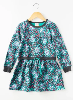 Robe Courte Boboli Vert Manches Longues