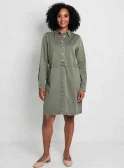 Robe Courte Cecil Vert Manches Longues