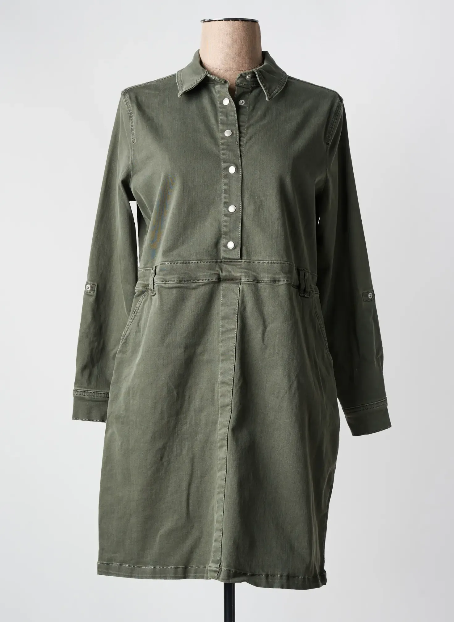 Robe Courte Cecil Vert Manches Longues