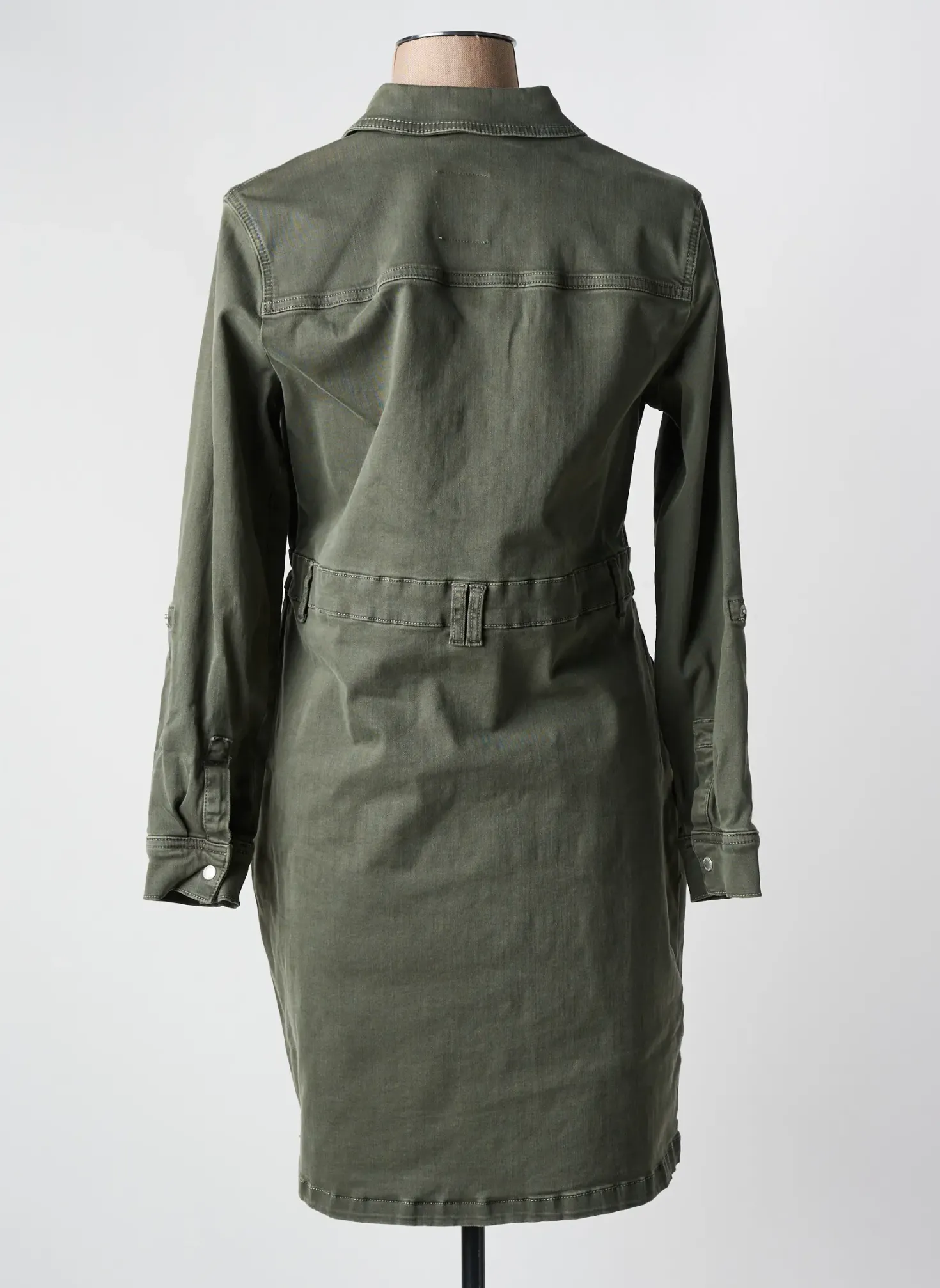 Robe Courte Cecil Vert Manches Longues
