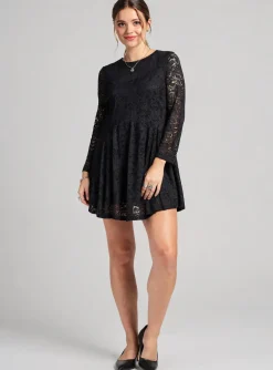 Robe Courte Chicwish Noir Manches Longues