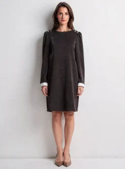 Robe Courte Ema Blue's Noir Manches Longues