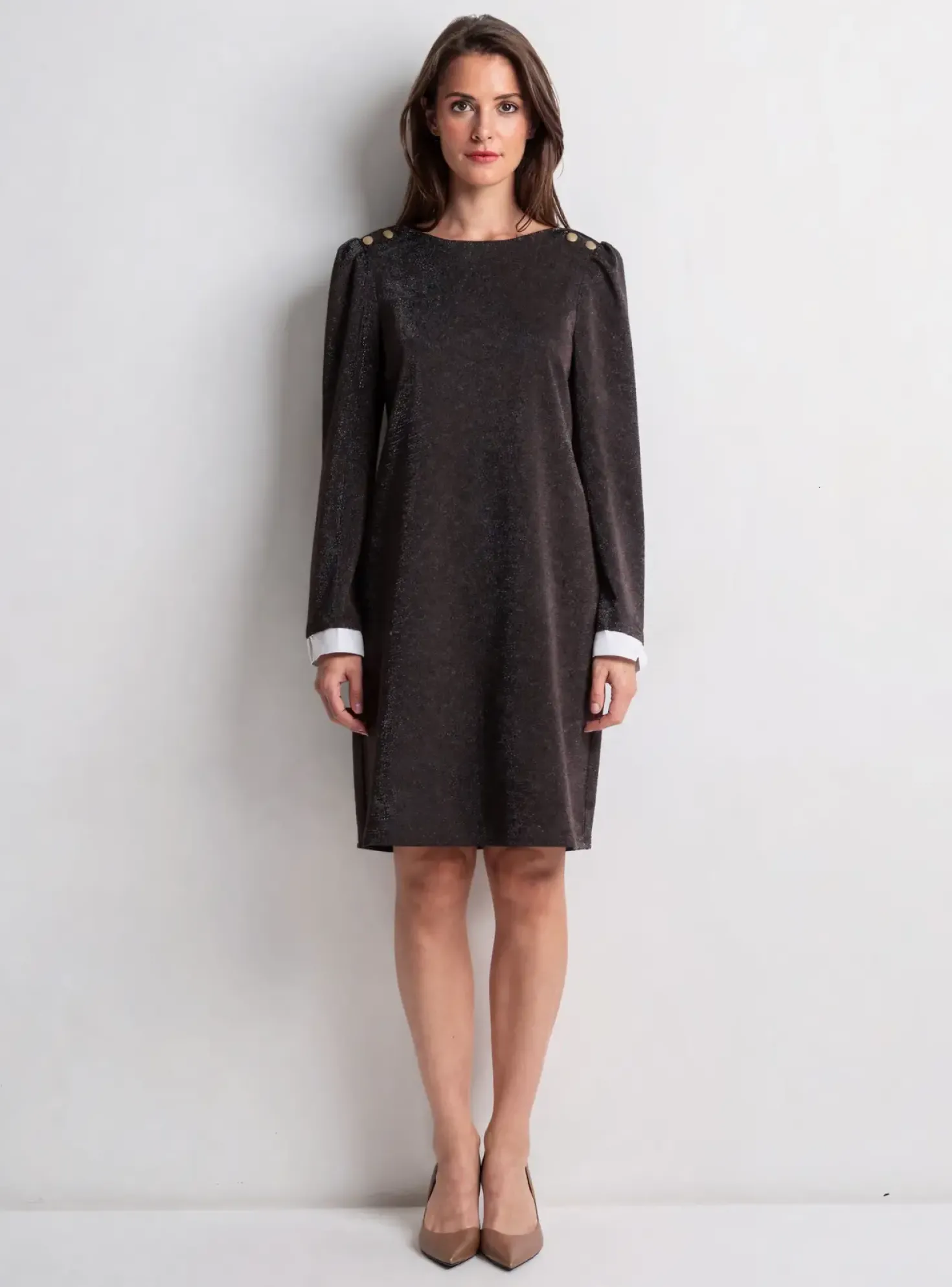 Robe Courte Ema Blue's Noir Manches Longues
