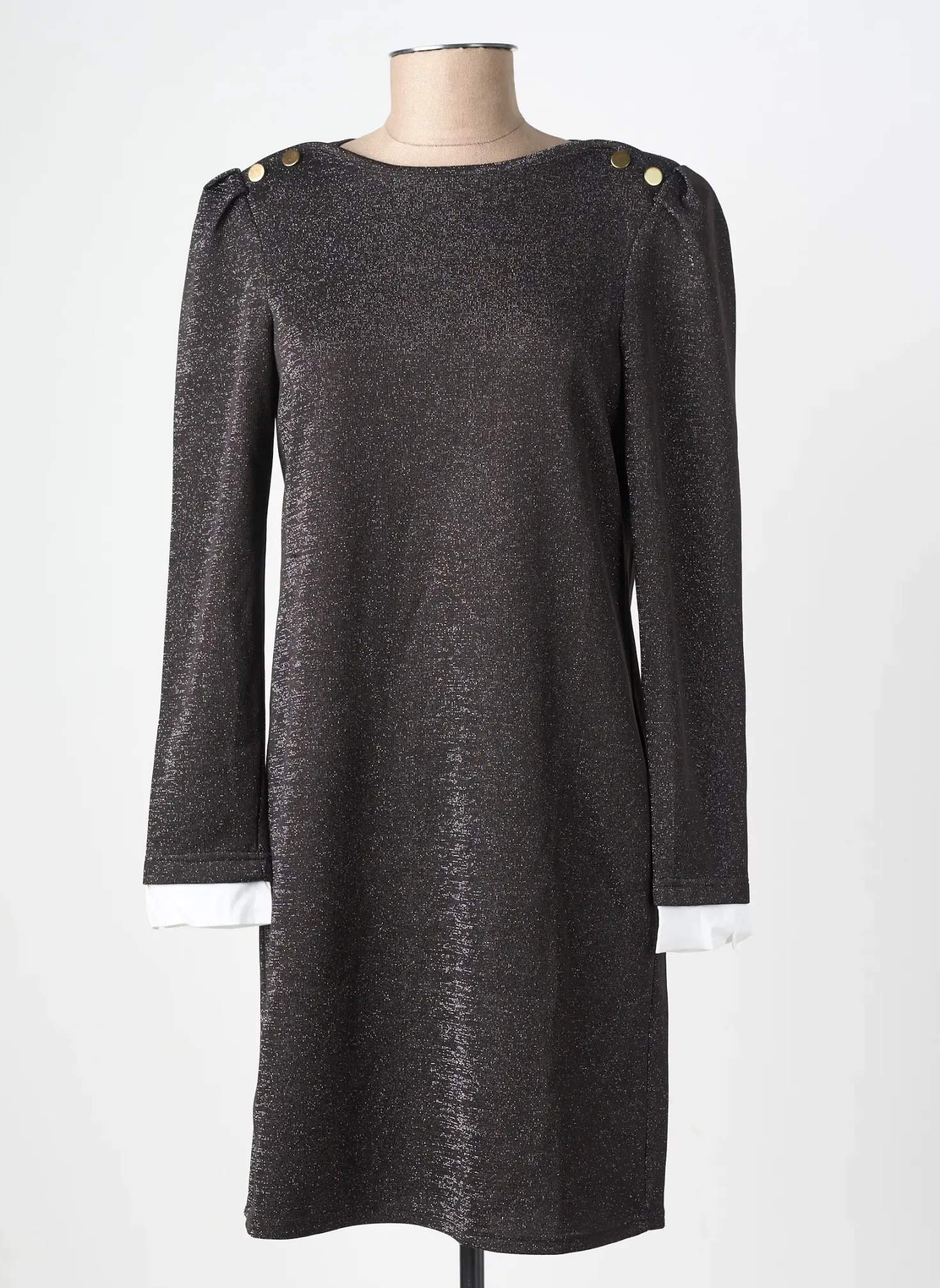 Robe Courte Ema Blue's Noir Manches Longues