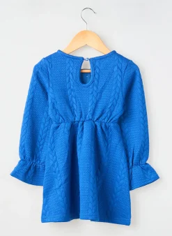 Robe Courte Fanny Look Bleu Manches Longues