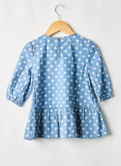 Robe Courte Konges Slojd Bleu Manches Longues