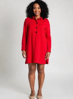 Robe Courte La Fee Maraboutee Rouge Manches Longues