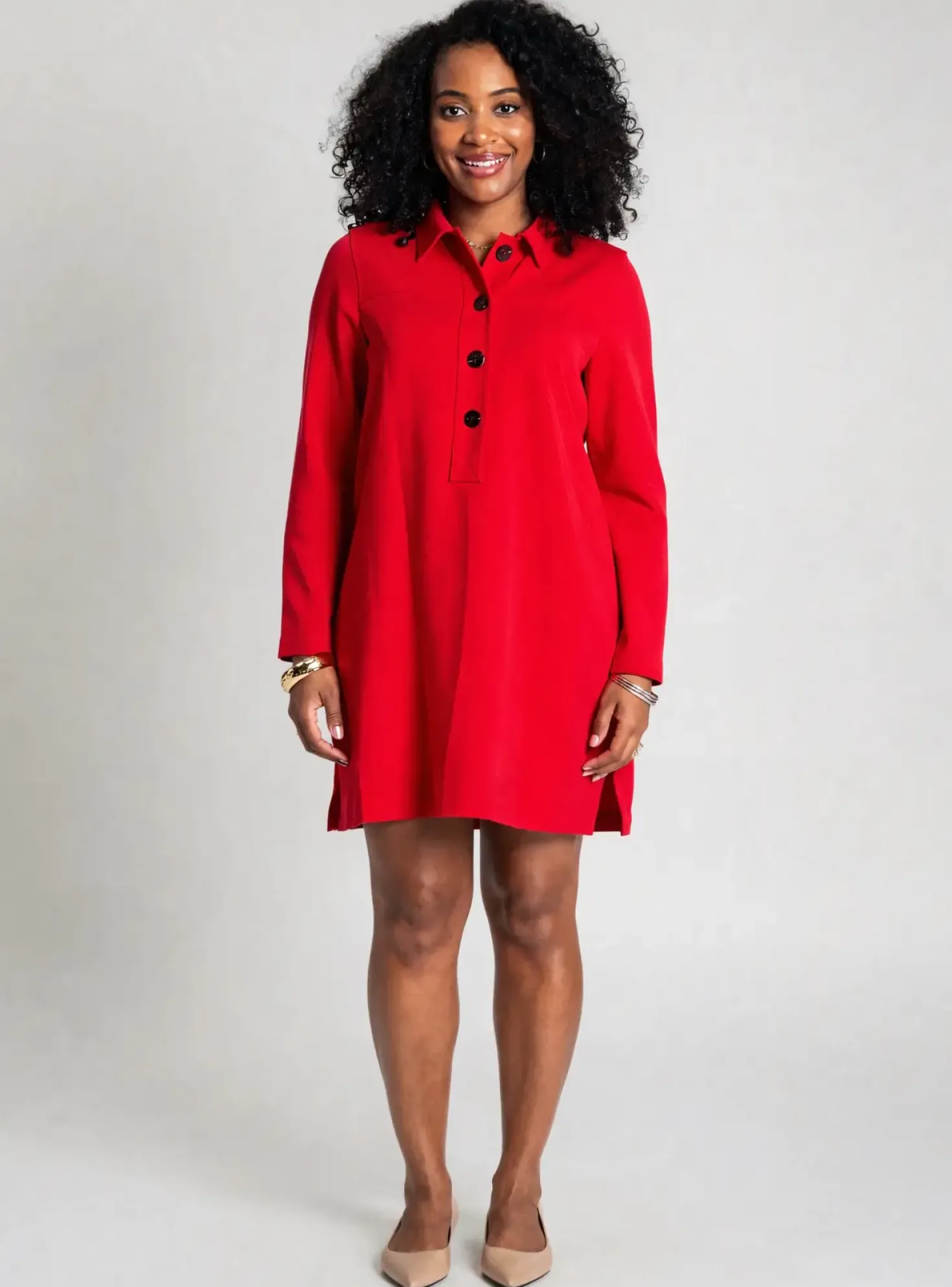 Robe Courte La Fee Maraboutee Rouge Manches Longues