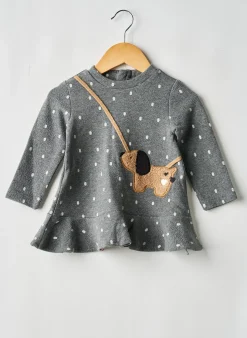 Robe Courte Mayoral Gris Manches Longues