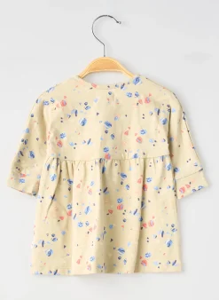 Robe Courte Moulin Roty Beige Manches Longues