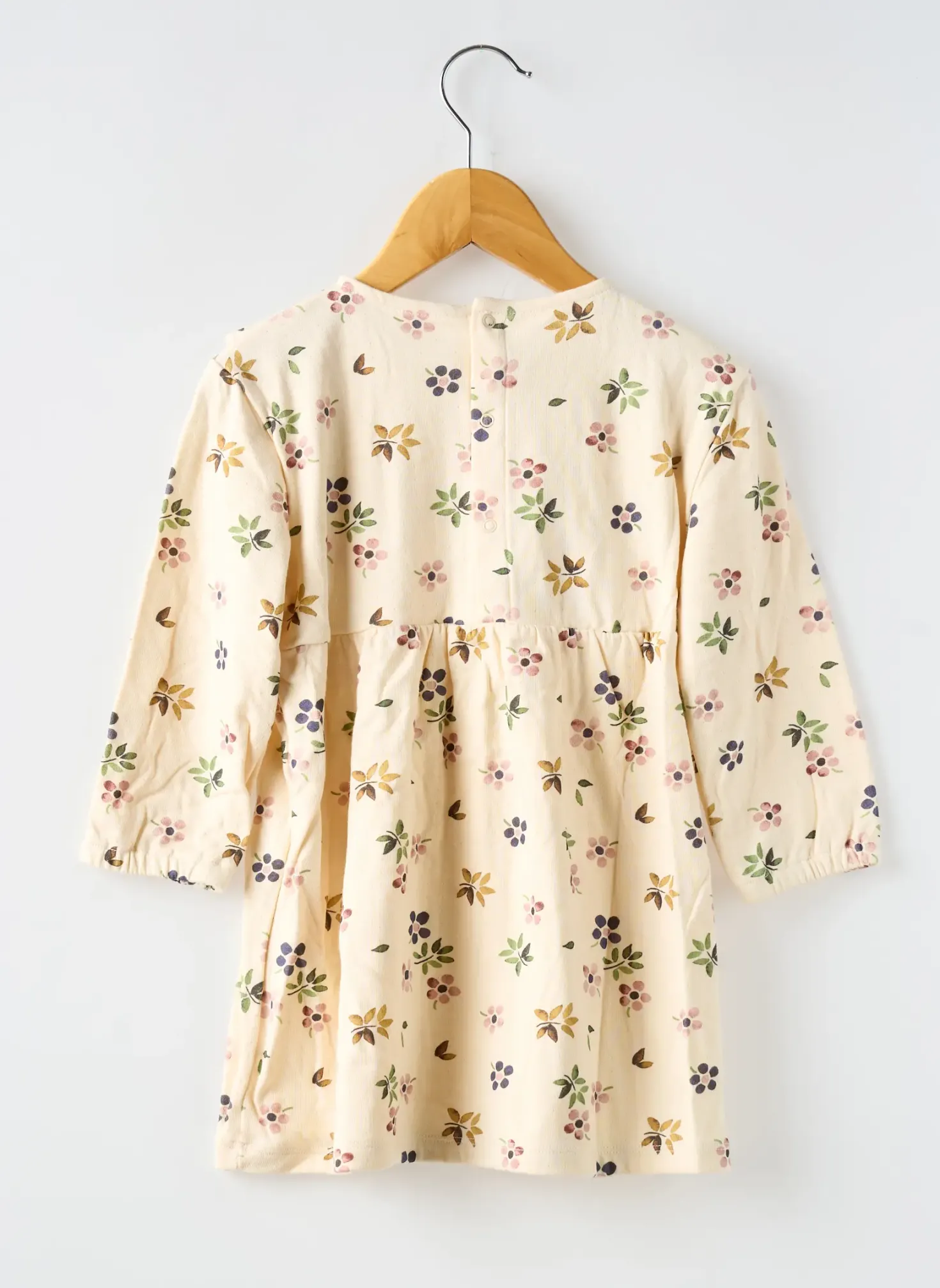 Robe Courte Petit Bateau Beige Manches Longues
