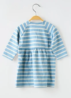 Robe Courte Petit Bateau Bleu Manches Longues