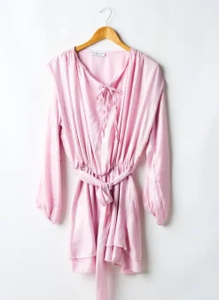 Robe Courte Pretty Wire Rose Manches Longues