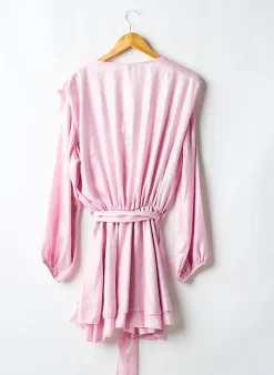 Robe Courte Pretty Wire Rose Manches Longues