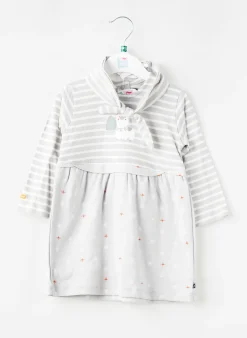 Robe Courte Sucre D'orge Gris Manches Longues