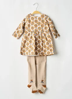 Robe Courte Sucre D'orge Marron Manches Longues