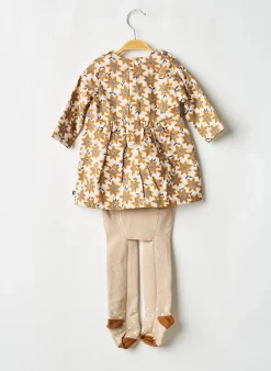 Robe Courte Sucre D'orge Marron Manches Longues