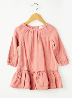 Robe Courte Sucre D'orge Rose Manches Longues
