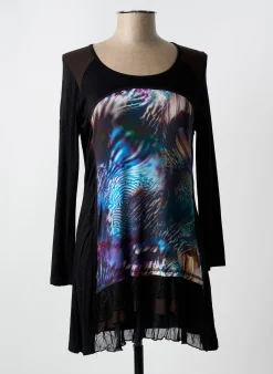 Robe Courte Suzanna Noir Manches Longues