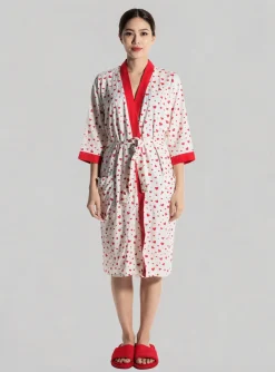 Robe De Chambre Reglisse Blanc