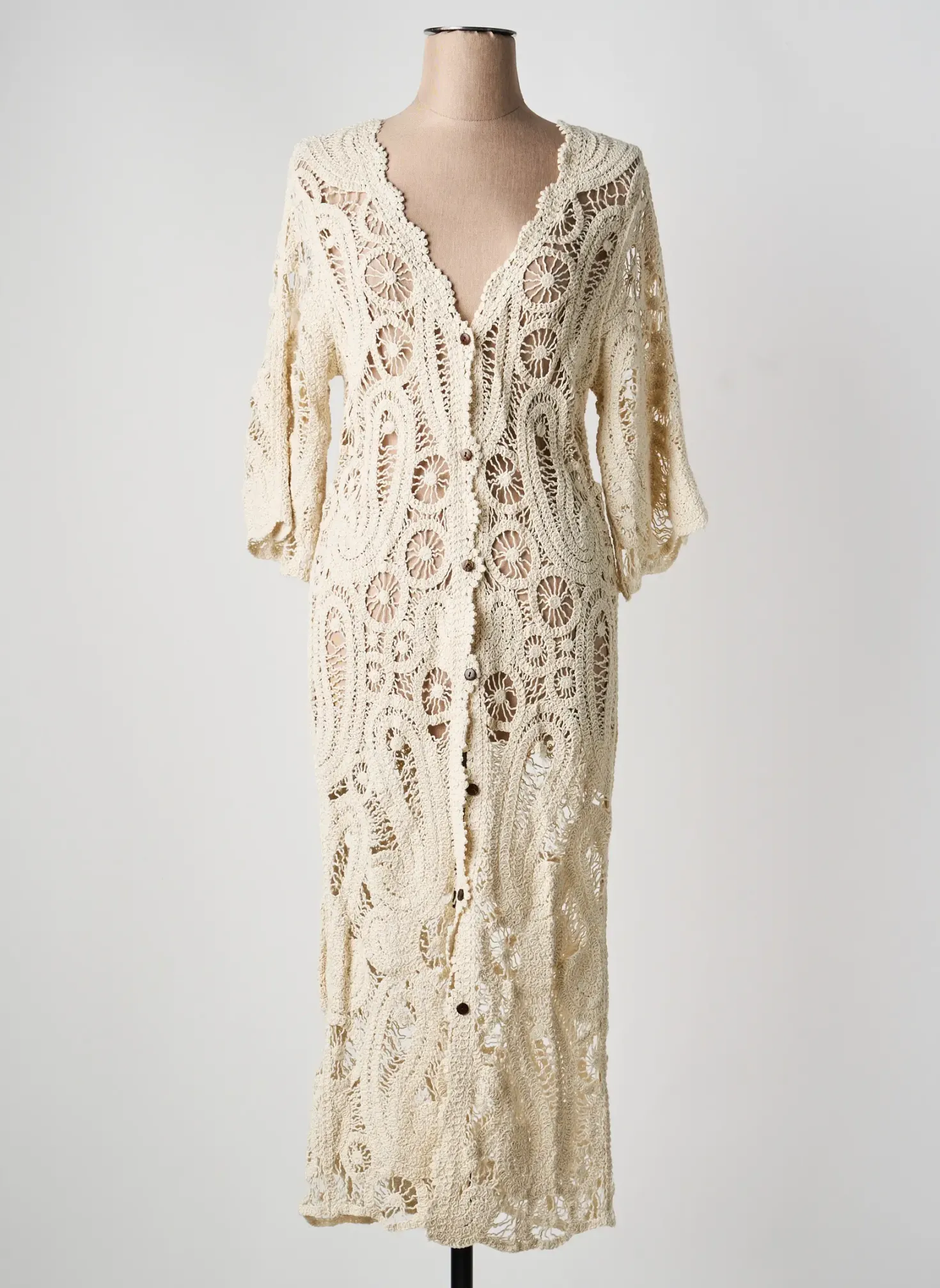 Robe De Plage Lagon Bleu Beige