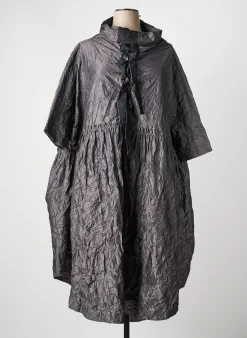 Robe Longue Amma Gris Manches Courtes