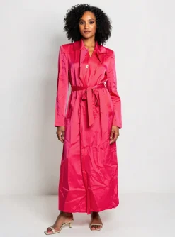Robe Longue Angela Davis Rose Manches Longues