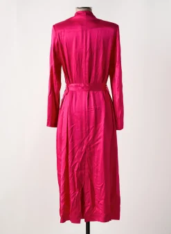 Robe Longue Angela Davis Rose Manches Longues