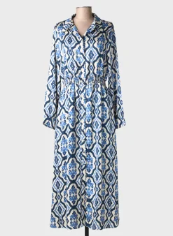 Robe Longue La Petite Etoile Bleu Manches Longues