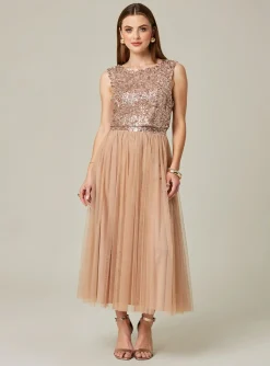 Robe Longue Maya Deluxe Beige Sans Manche